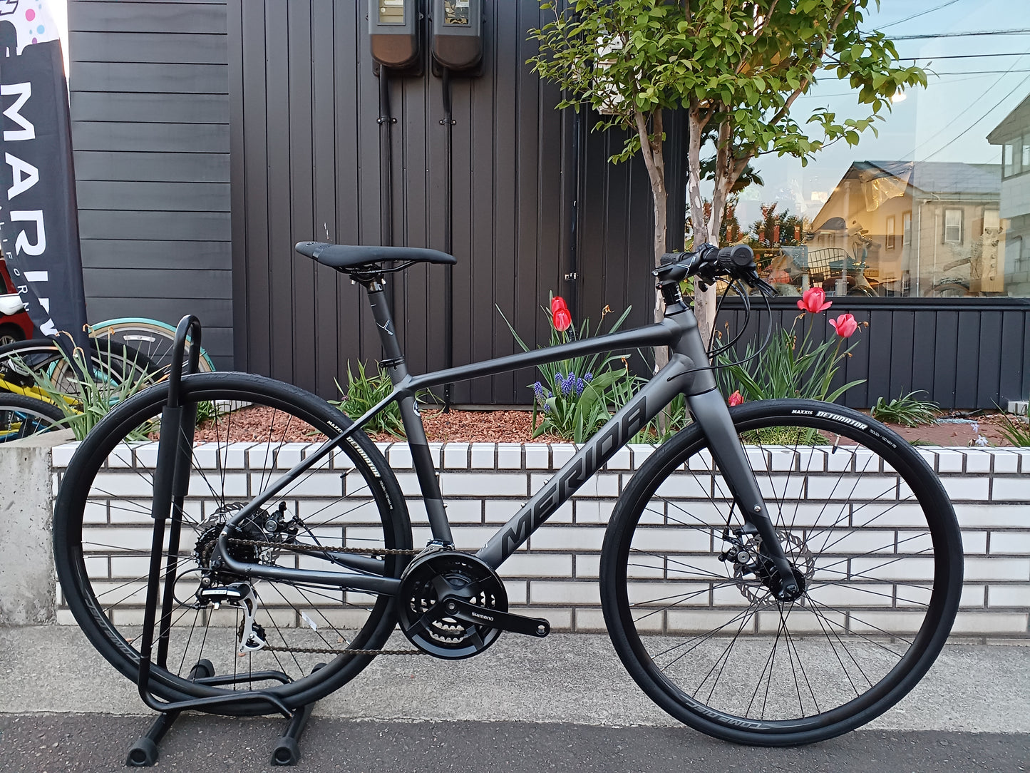 MERIDA (メリダ) GRAN SPEED 80-MD SILK DARK SILVER(BLACK) ES89 フラットバーロード