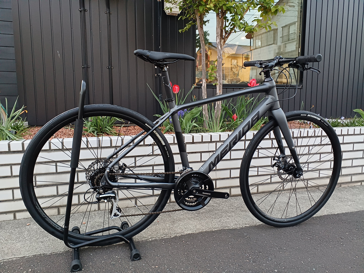 MERIDA (メリダ) GRAN SPEED 80-MD SILK DARK SILVER(BLACK) ES89 フラットバーロード