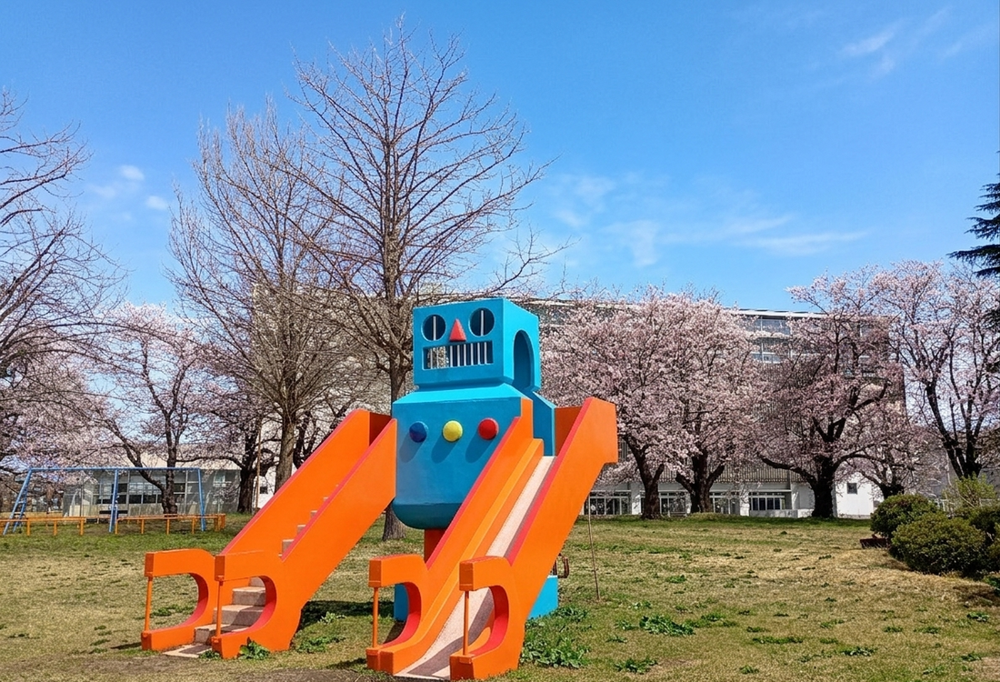 妙高市 ロボット公園と桜へ自転車 サイクリング
