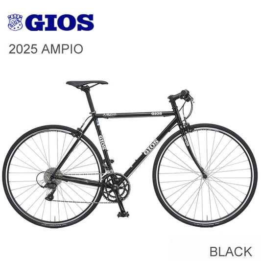 【10%OFF】GIOS ジオス AMPIO アンピーオ フラットバー ロード ブラック 自転車