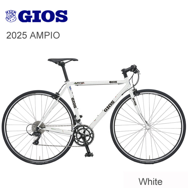 【10%OFF】GIOS ジオス AMPIO アンピーオ フラットバー ロード  ホワイト 自転車